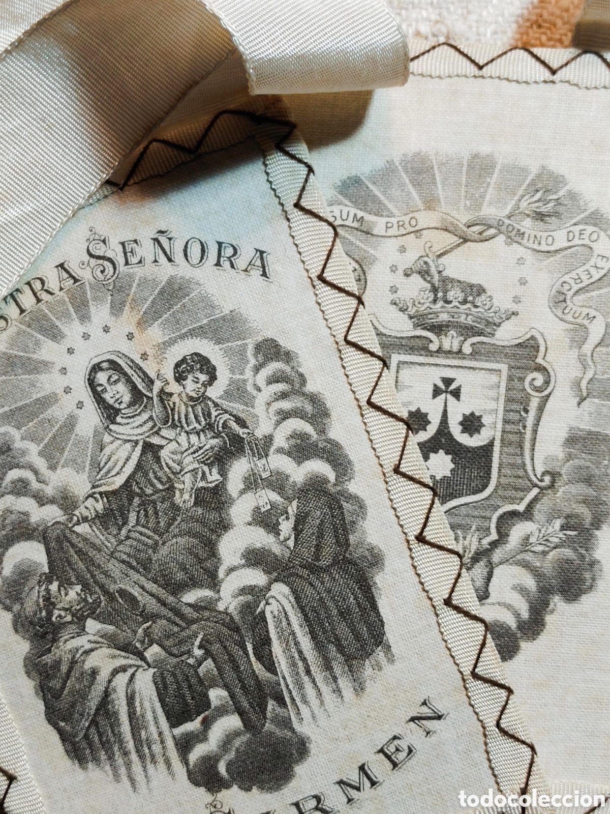 Antig&uuml;edades: Antiguo escapulario virgen del Carmen - Foto 1
