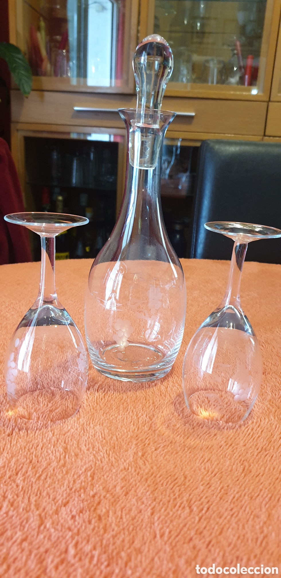 Antig&uuml;edades: Decantador tallado + 4 copas cristal - Foto 7