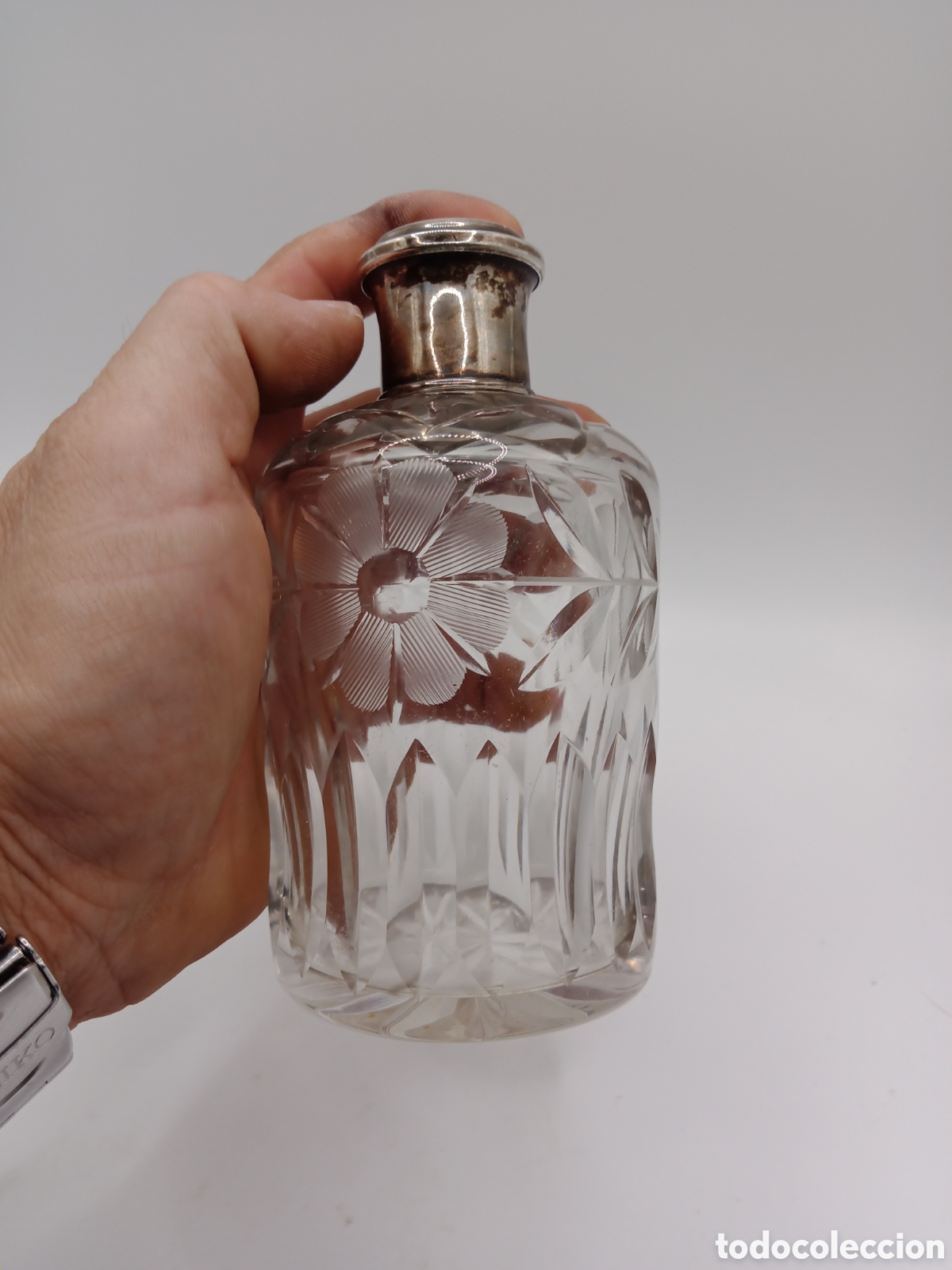 Antig&uuml;edades: Perfumero de cristal y plata - Foto 4