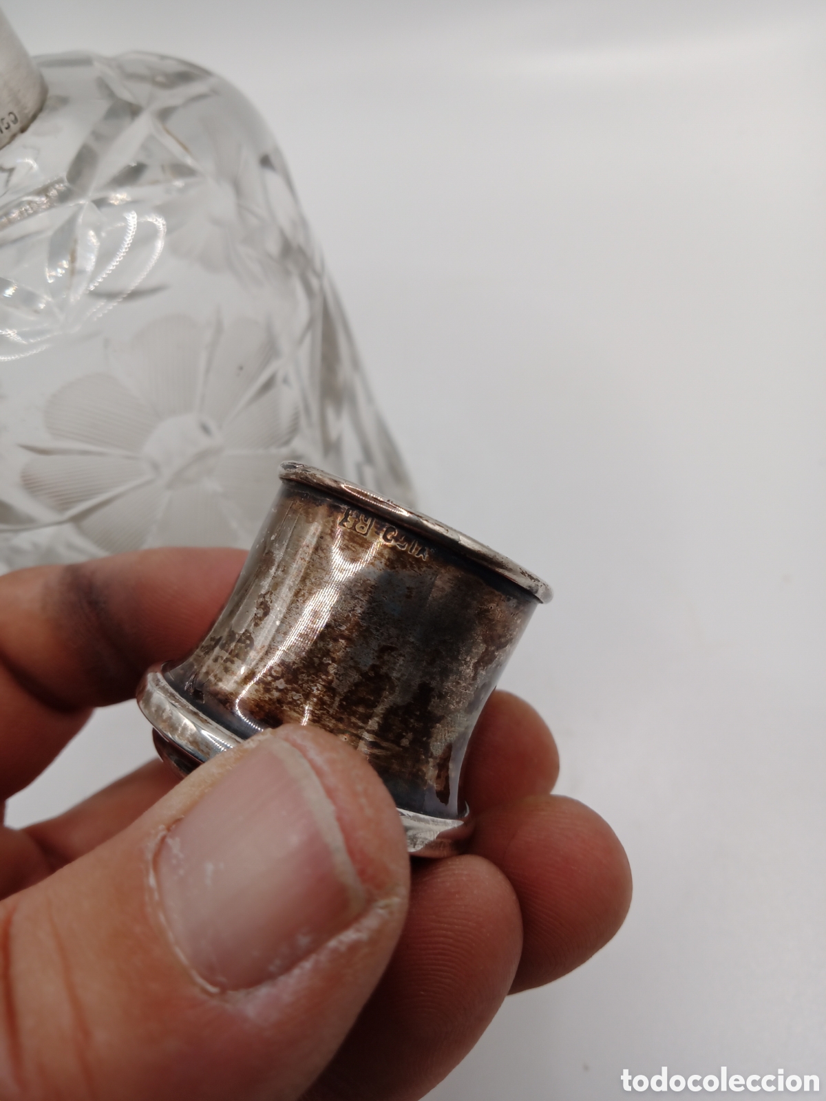Antig&uuml;edades: Perfumero de cristal y plata - Foto 6