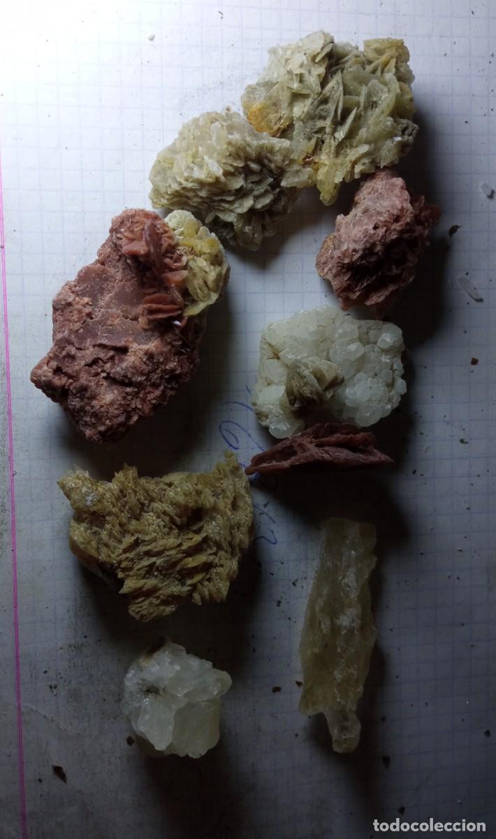 Coleccion Lote Rosas del desierto de 2 colores.Selenita y cuarzo Blanco