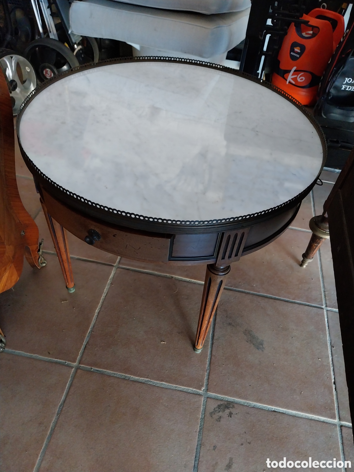 Antig&uuml;edades: Mesa bouillotte francesa Luis XVI - Foto 4