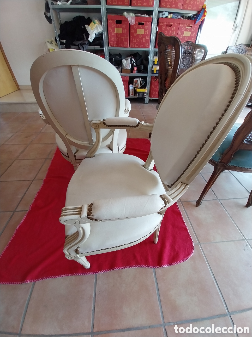 Antig&uuml;edades: Pareja de sillones estilo luis XV - Foto 6