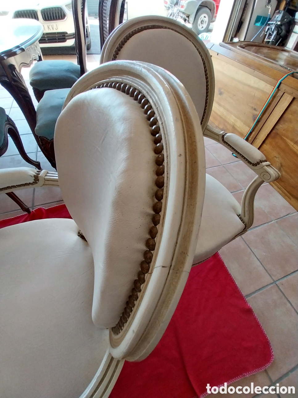 Antig&uuml;edades: Pareja de sillones estilo luis XV - Foto 7