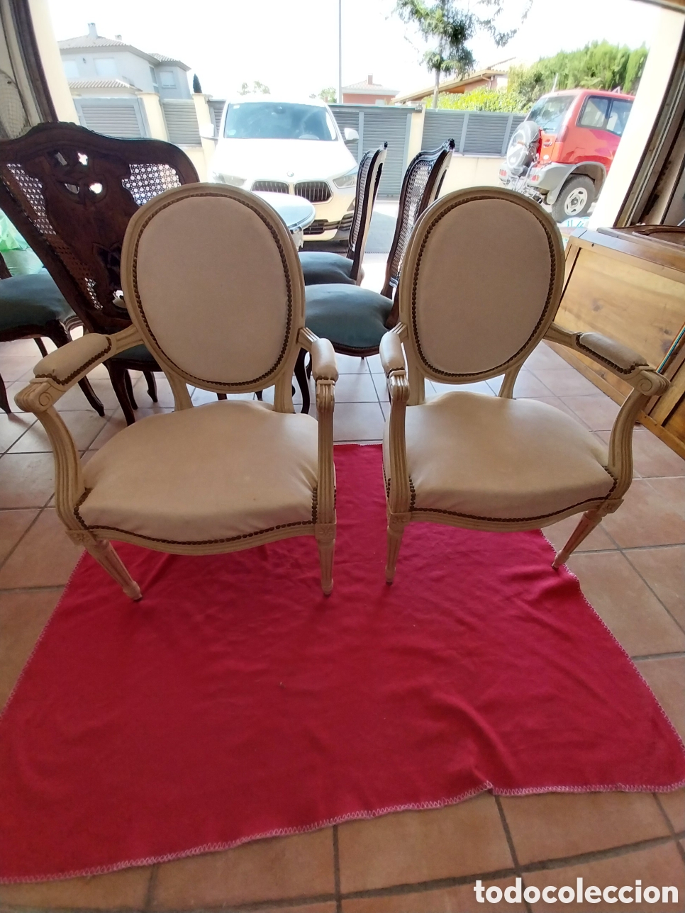 Antig&uuml;edades: Pareja de sillones estilo luis XV - Foto 1