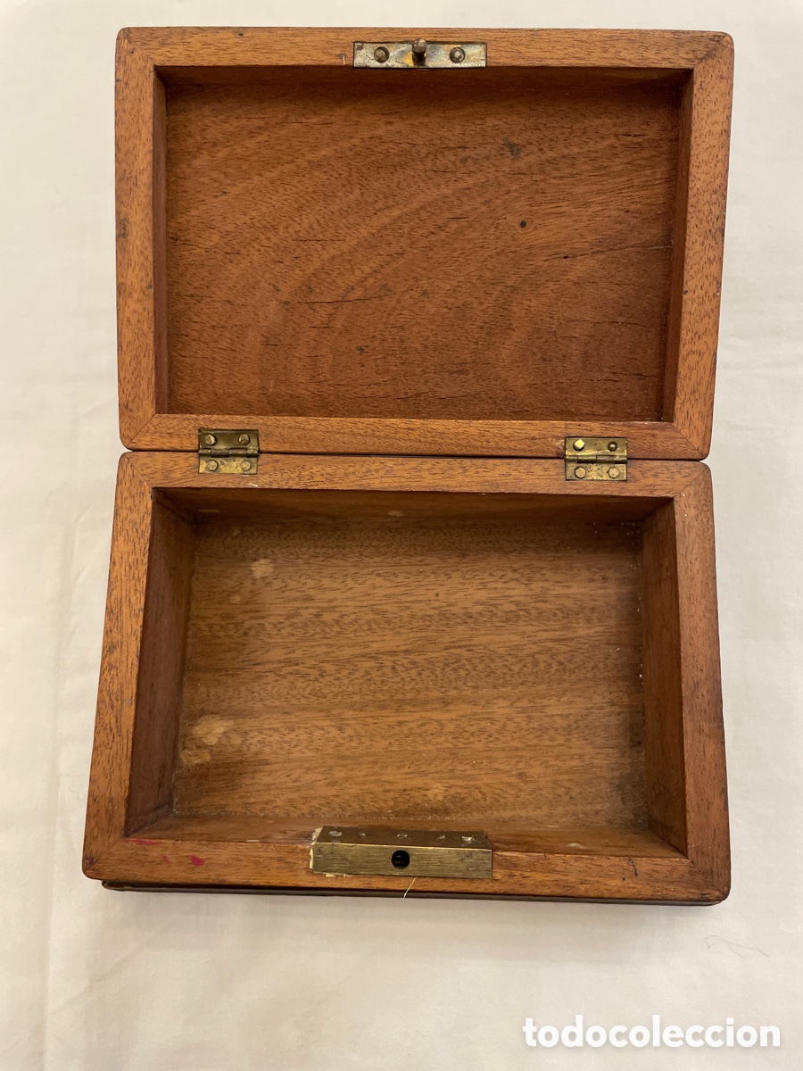 Antig&uuml;edades: Caja de madera de palosanto y hueso - Foto 5