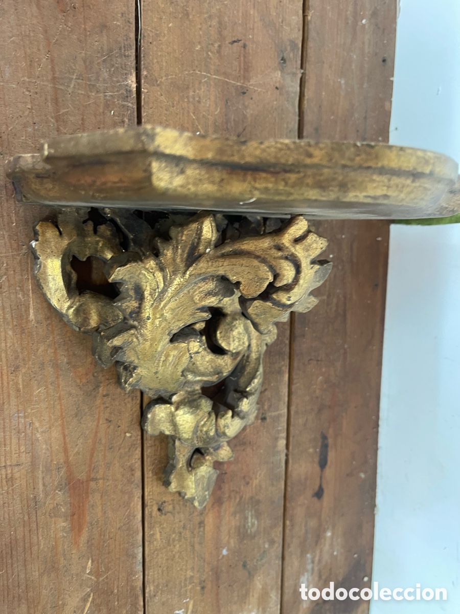 Antig&uuml;edades: Mensula de madera pintado Dorado - Foto 2
