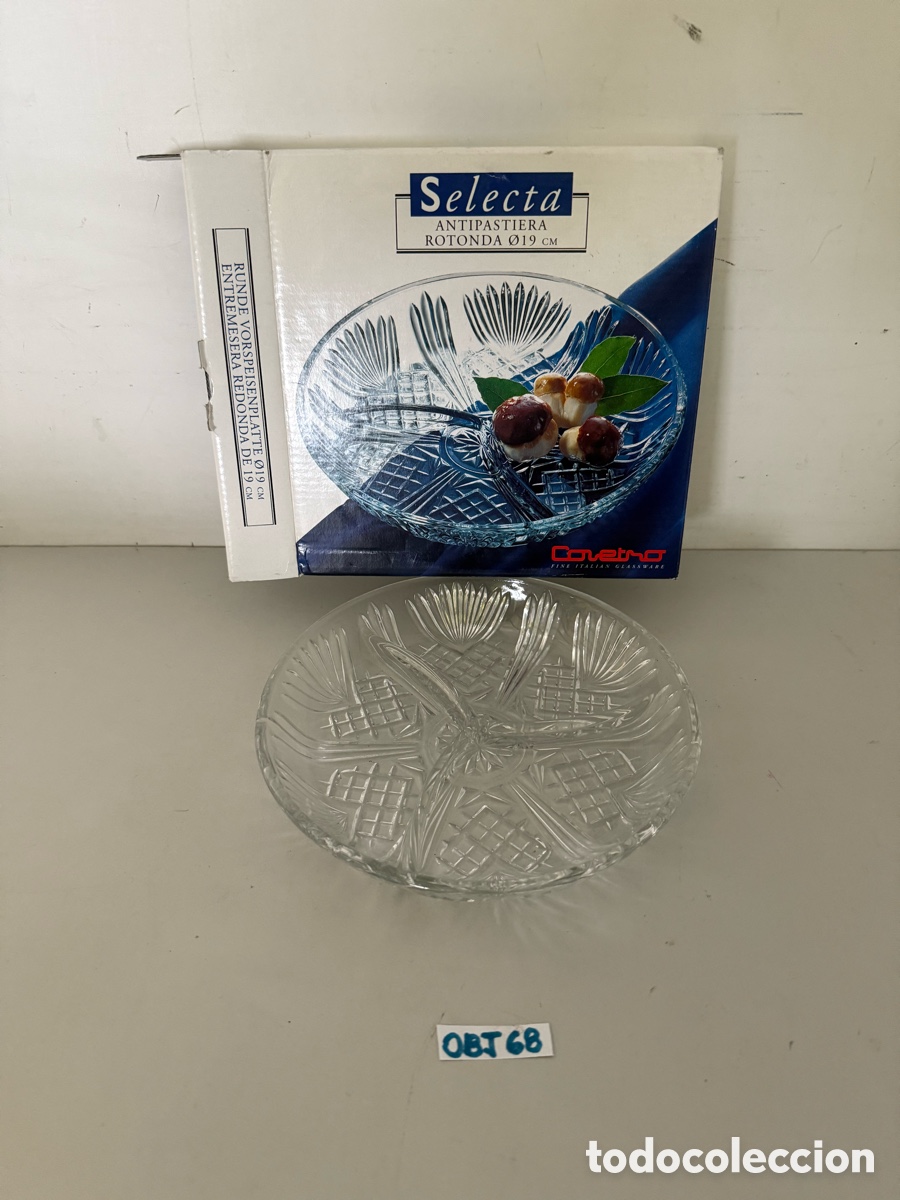 Antig&uuml;edades: Plato de vidrio con compartimentos - Foto 1
