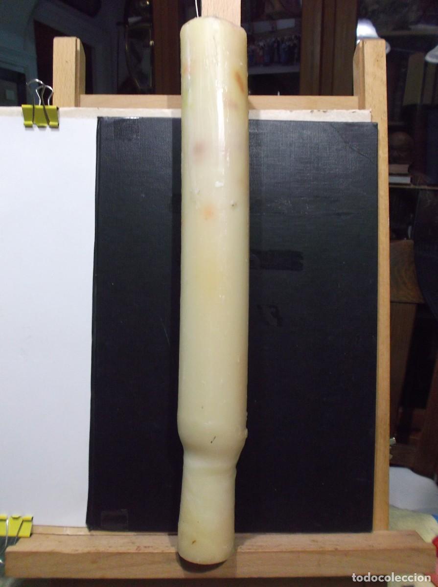 Antig&uuml;edades: CIRIO DE CERA PARA CANDELABRO DE PIE. - Foto 1