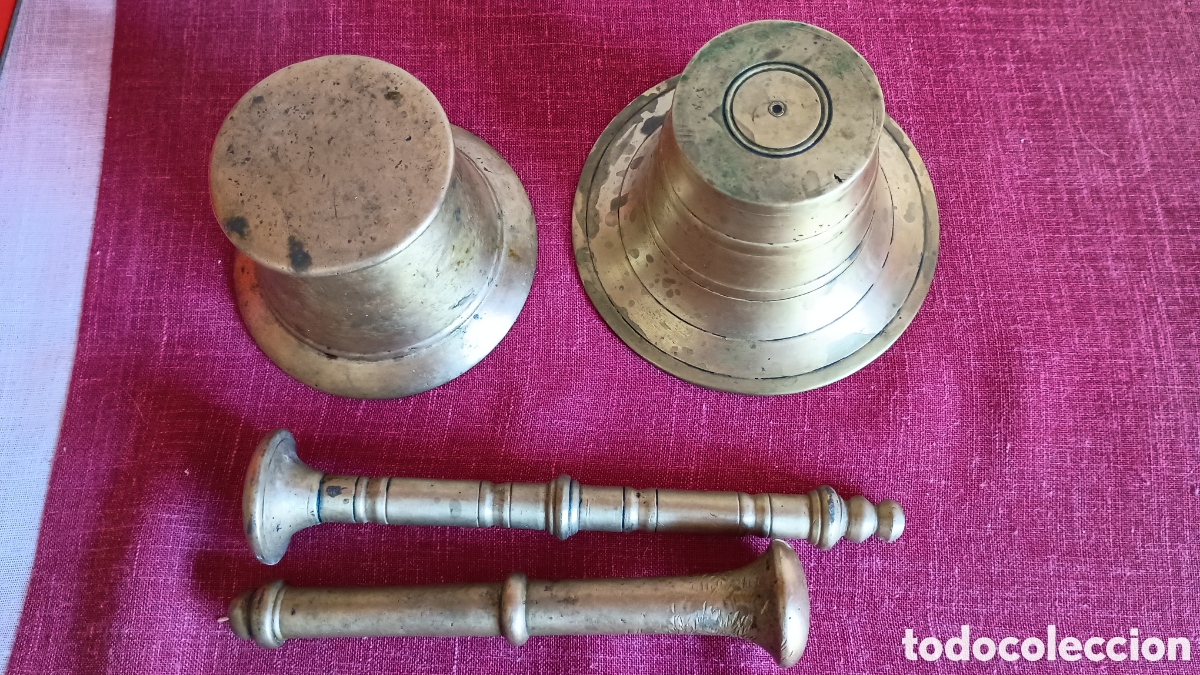 Antig&uuml;edades: Almirez antiguos 2 diferentes y con sus manos - Foto 3