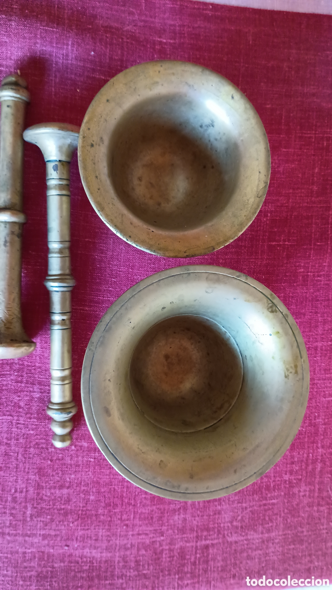 Antig&uuml;edades: Almirez antiguos 2 diferentes y con sus manos - Foto 4