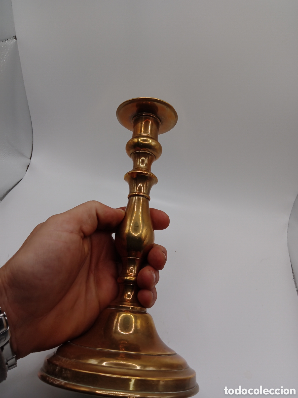 Antig&uuml;edades: Antiguo candelabro de bronce - Foto 2