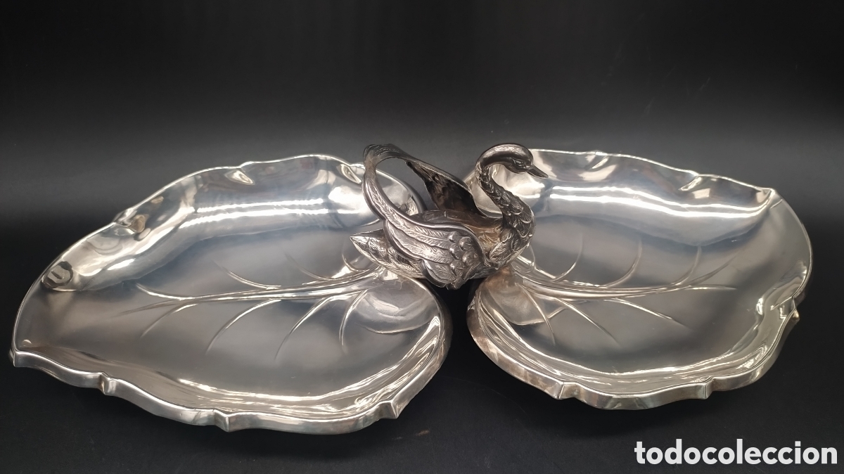 Antig&uuml;edades: Entremesera plata cisne. - Foto 3
