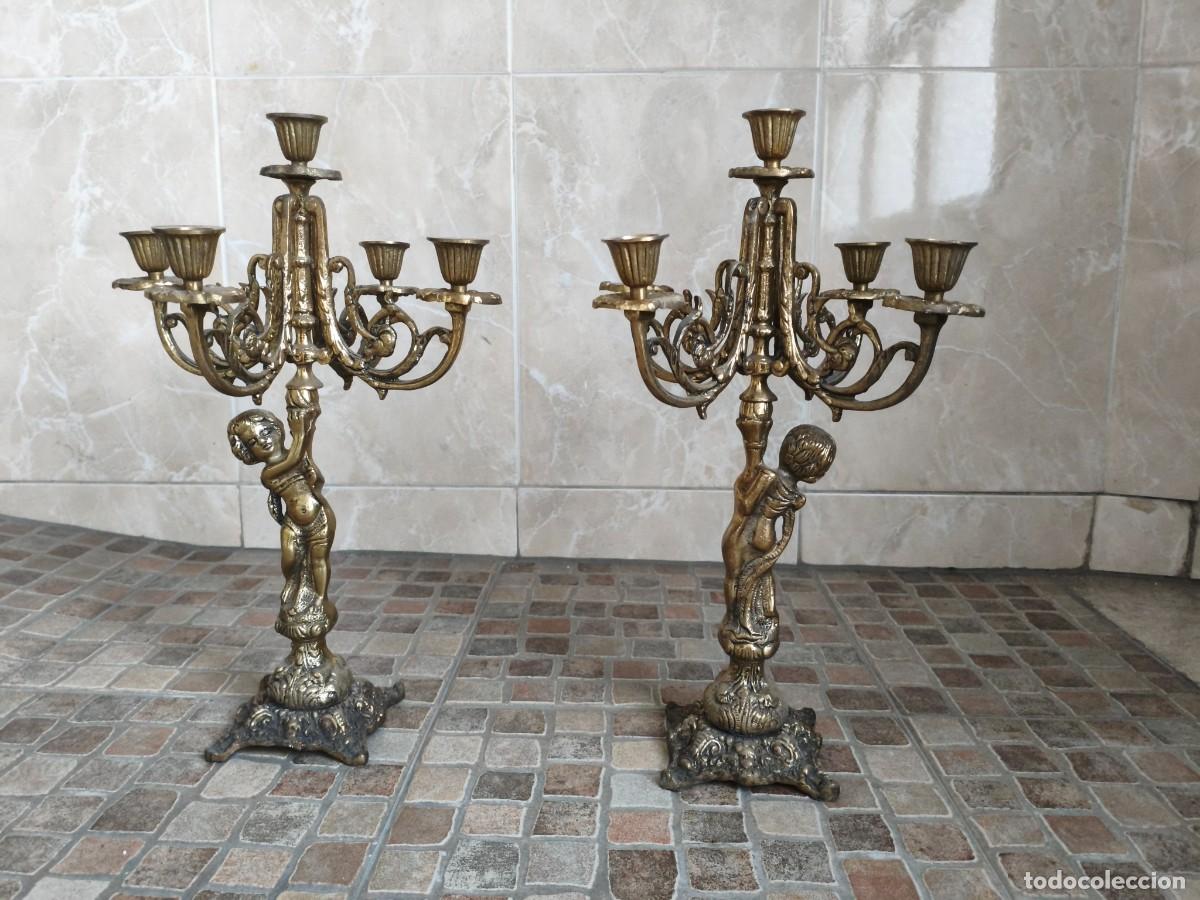 Antig&uuml;edades: Colecci&oacute;n candelabros de bronce - Foto 1