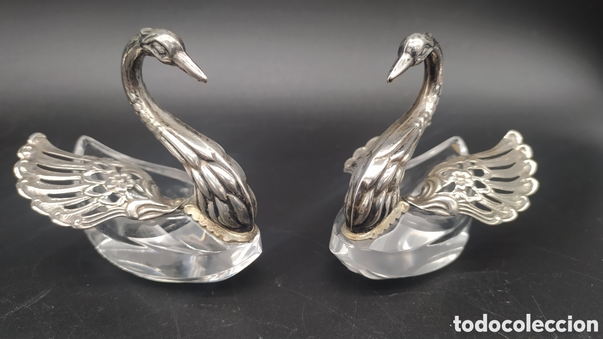 Antig&uuml;edades: Saleros en forma de cisne. - Foto 1
