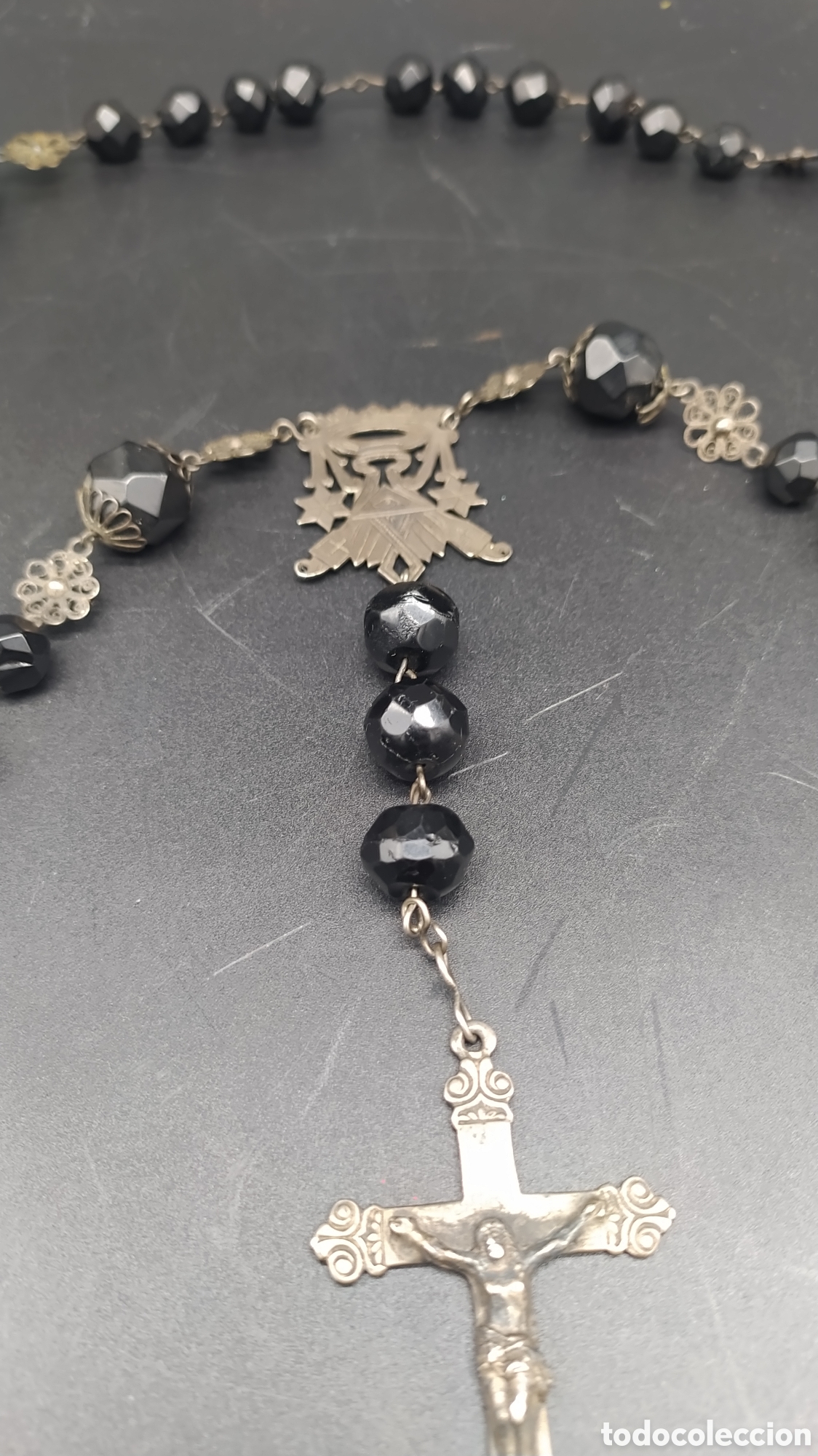 Antig&uuml;edades: Rosario de azabache y plata - Foto 4