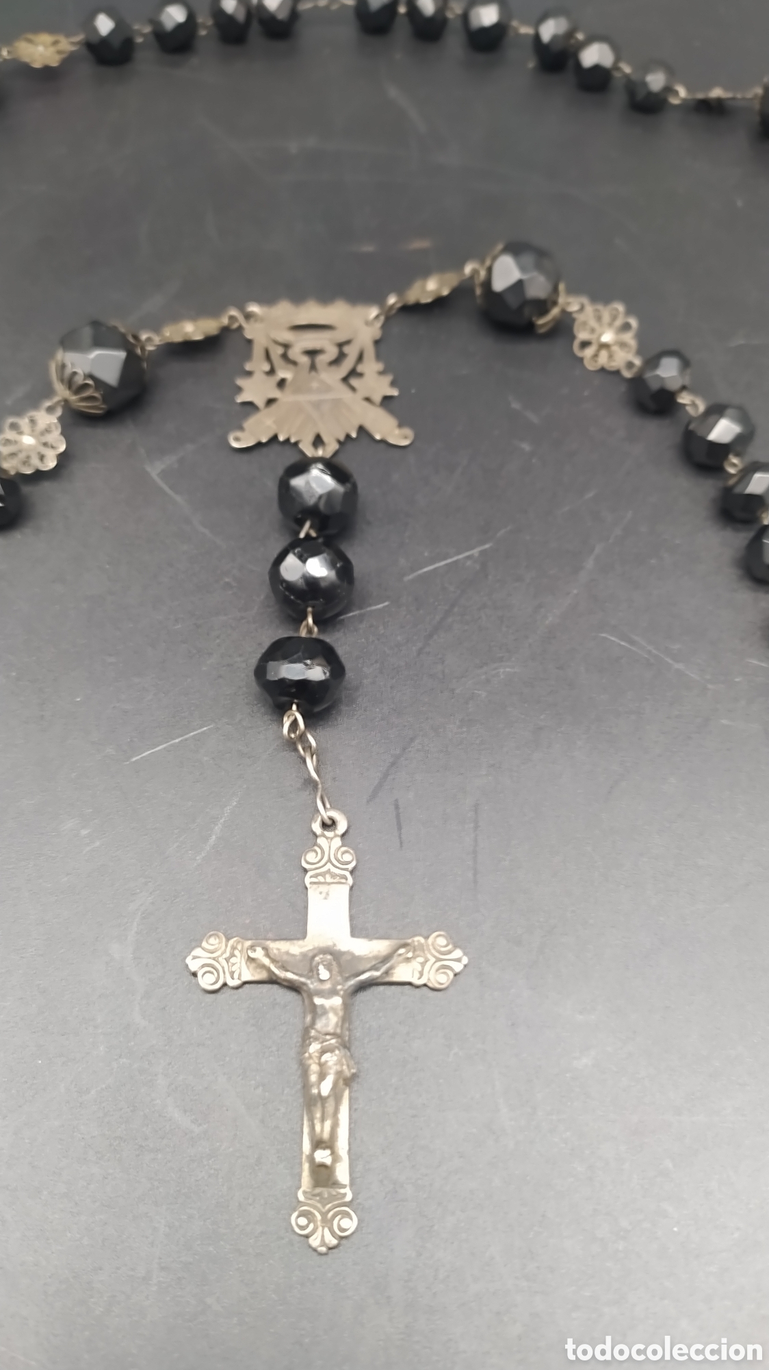 Antig&uuml;edades: Rosario de azabache y plata - Foto 11