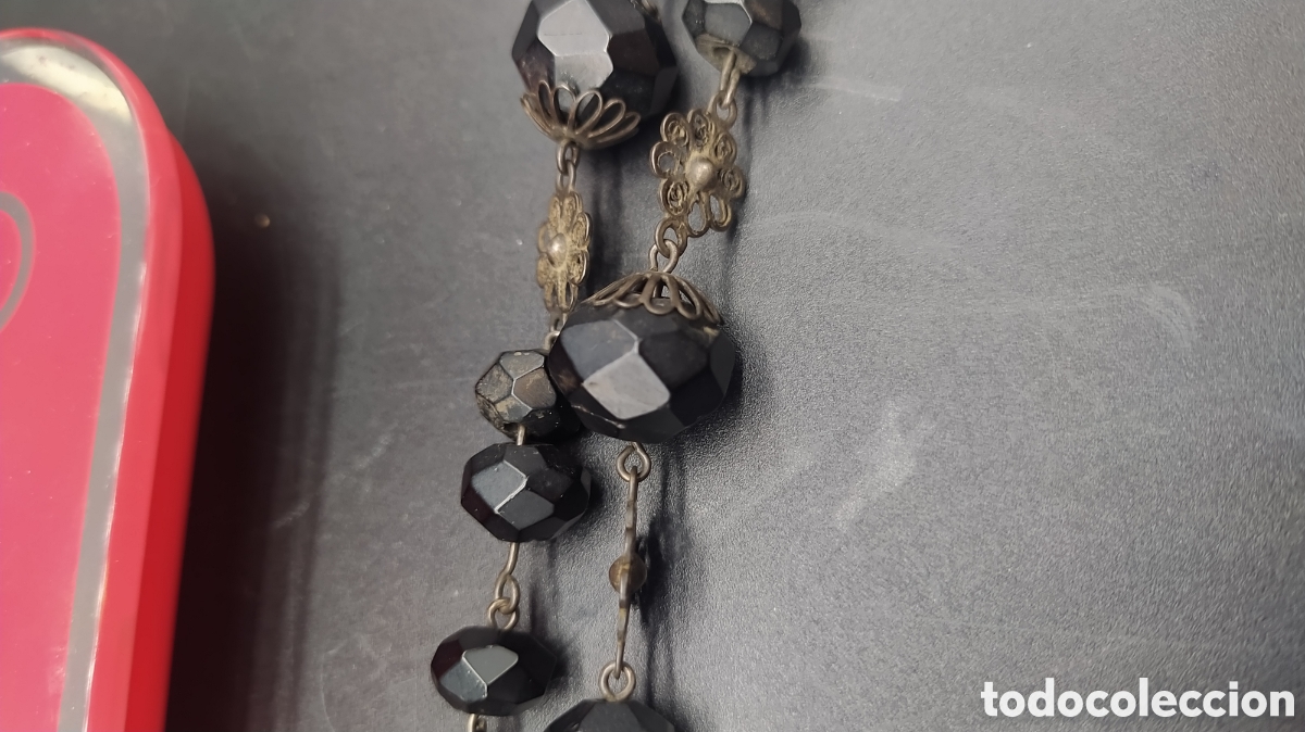 Antig&uuml;edades: Rosario de azabache y plata - Foto 12