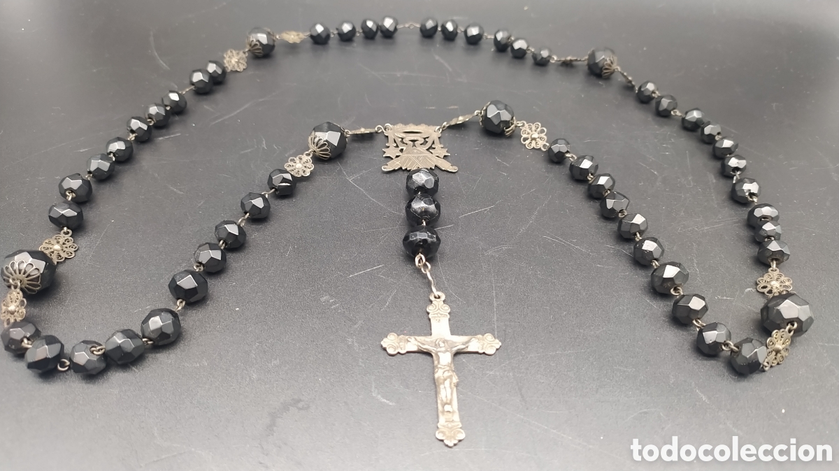 Antig&uuml;edades: Rosario de azabache y plata - Foto 1
