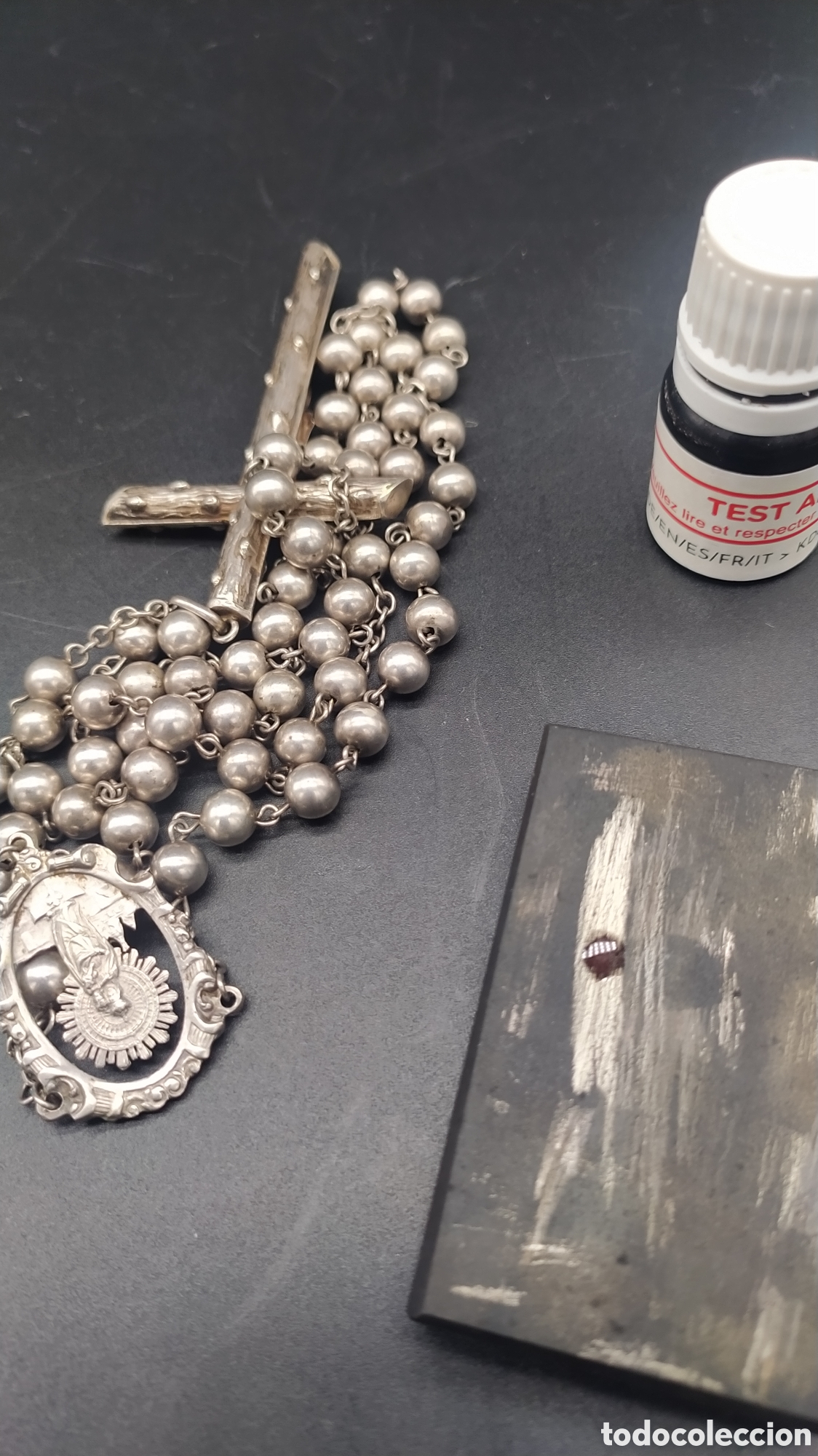 Antig&uuml;edades: Rosario de plata, inscripci&oacute;n. - Foto 15