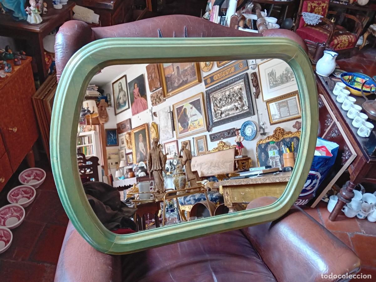 Antig&uuml;edades: Espejo de haya ovalado d&eacute;cada de los 80. - Foto 4