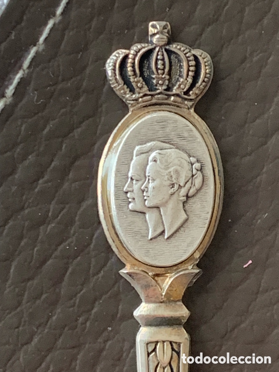 Antig&uuml;edades: Cuchara de recuerdo M&oacute;naco con relieve - Foto 3