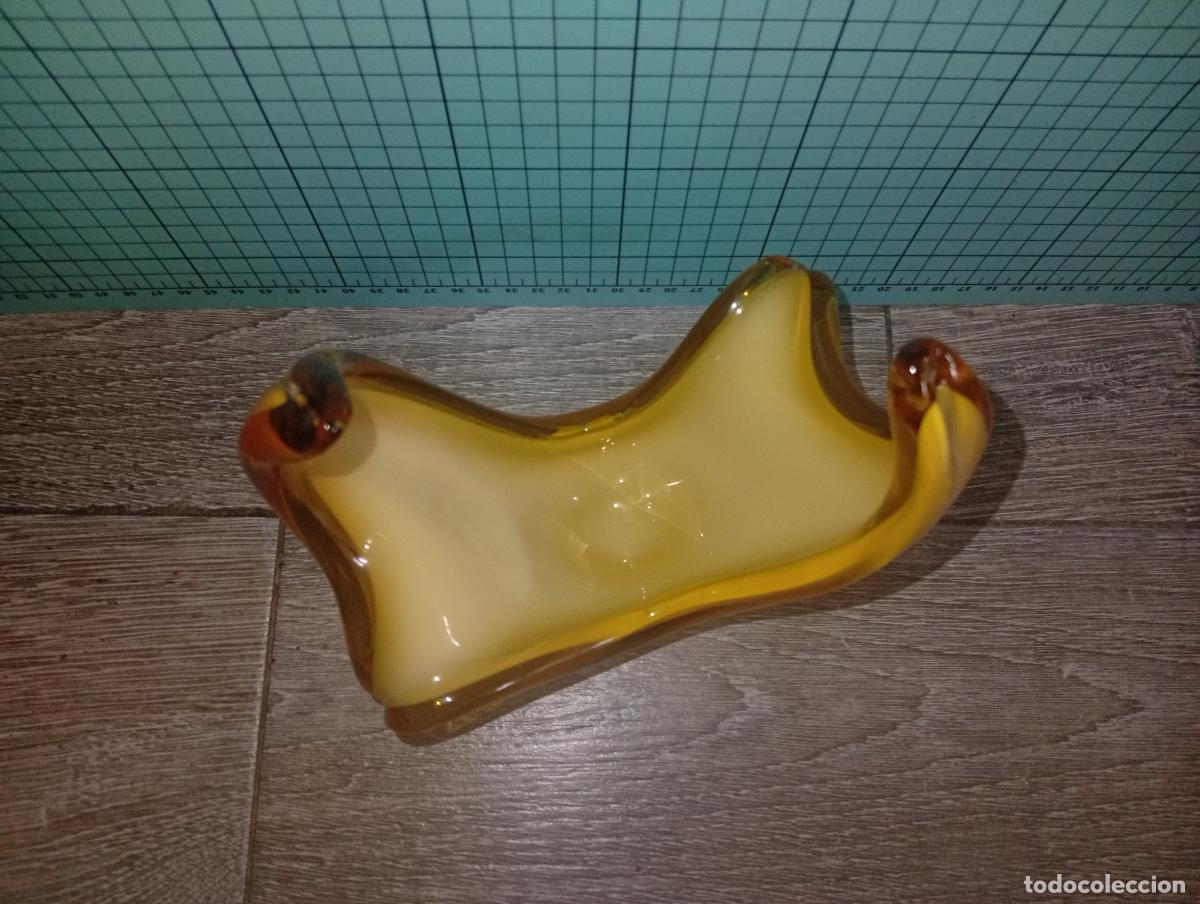 Antig&uuml;edades: Centro mesa murano amarillo vintage - Foto 3