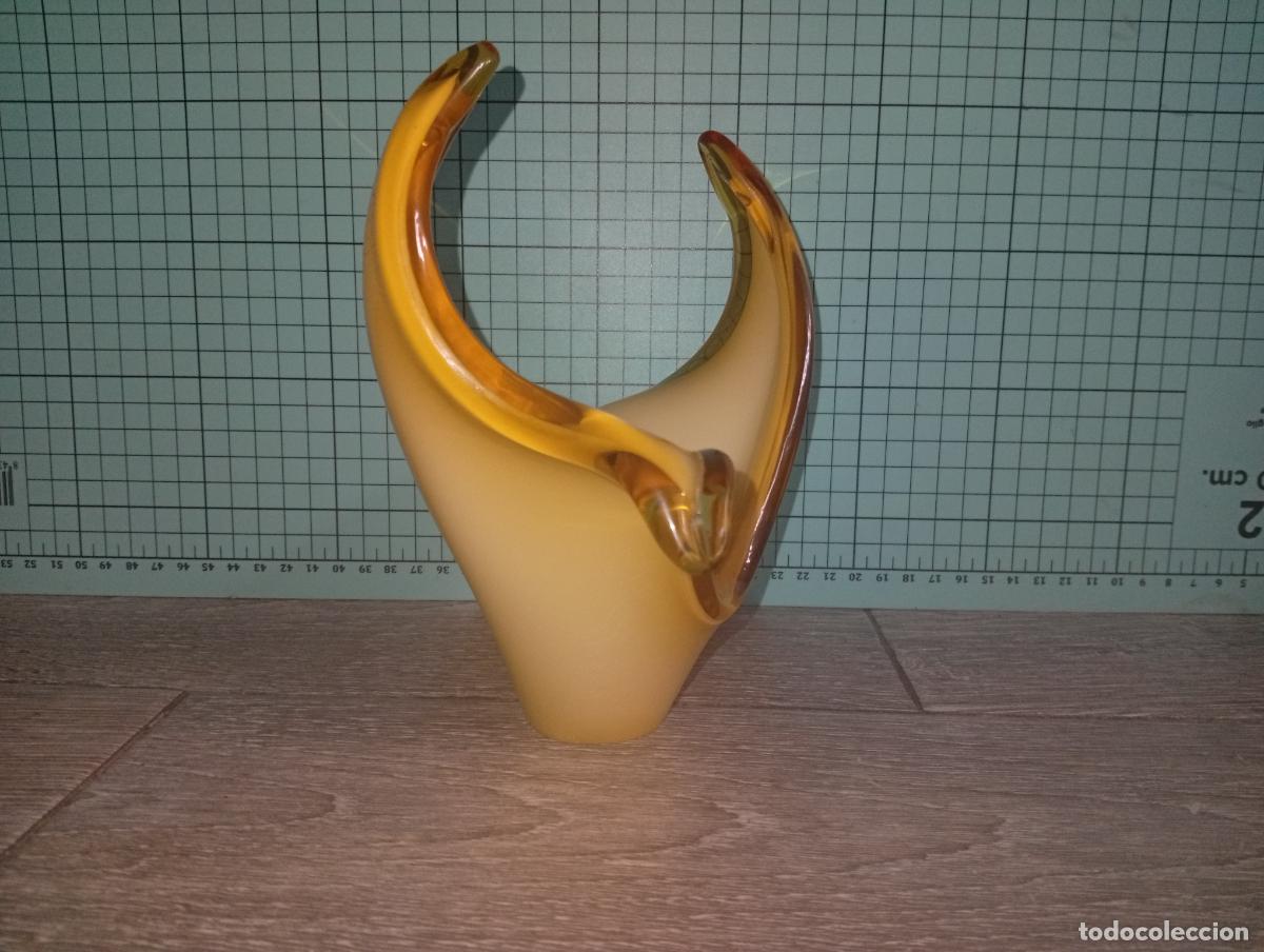 Antig&uuml;edades: Centro mesa murano amarillo vintage - Foto 6