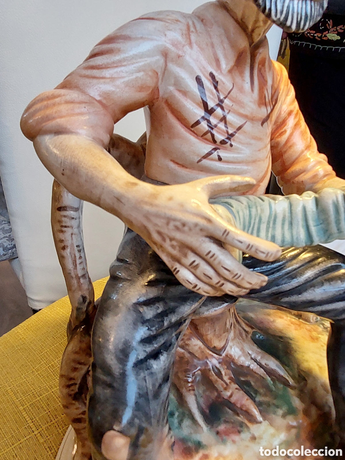 Antig&uuml;edades: Hombre del acorde&oacute;n. Capodimonte. - Foto 2