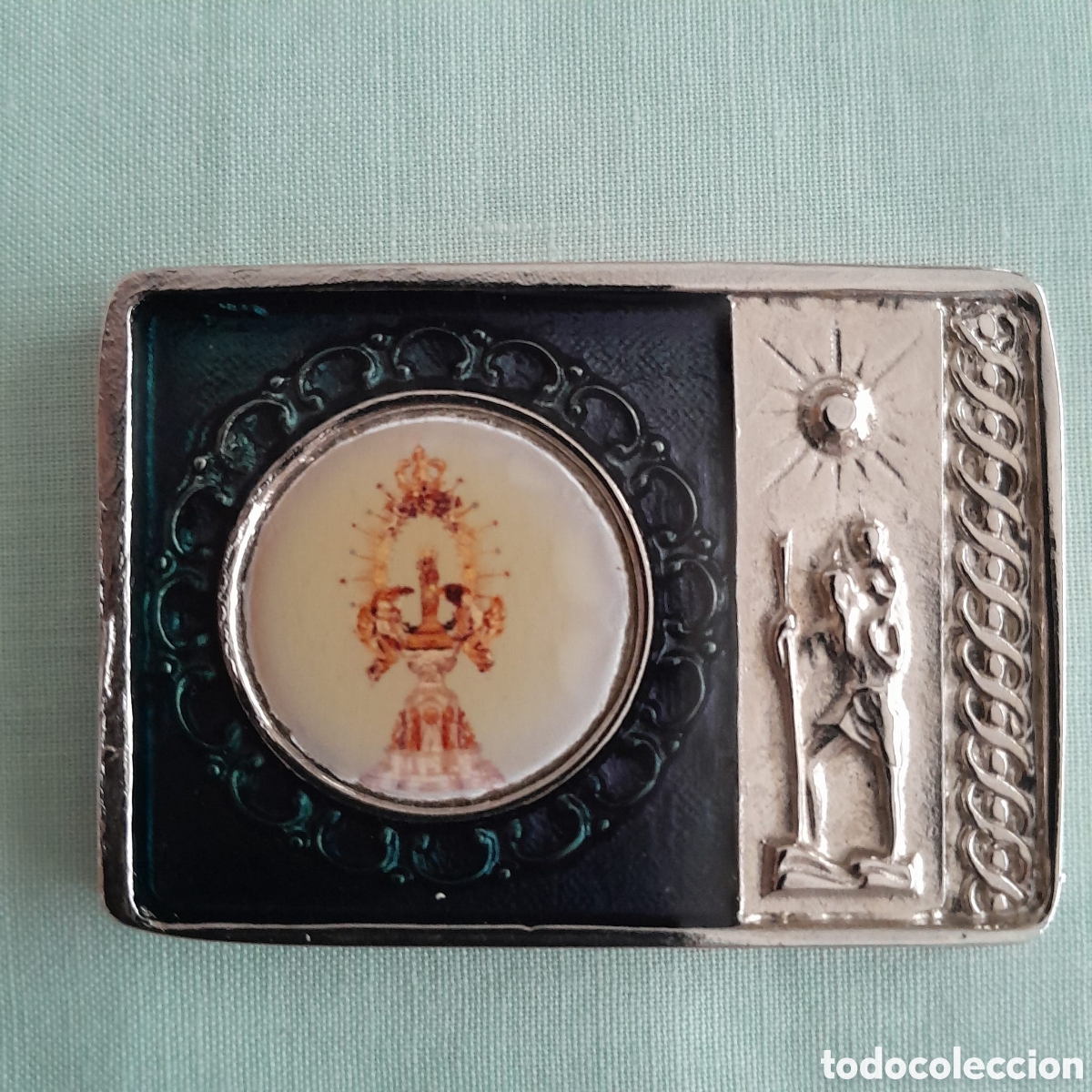 Antig&uuml;edades: Placa San Cristobal salpicadero coche - Foto 1