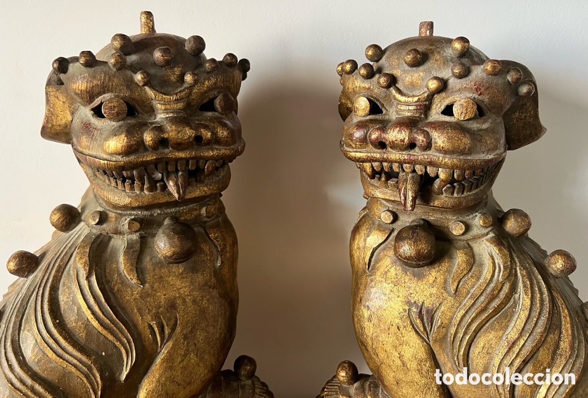 Antig&uuml;edades: 石獅 Gran Pareja de perros fu 石獅 - Foto 4