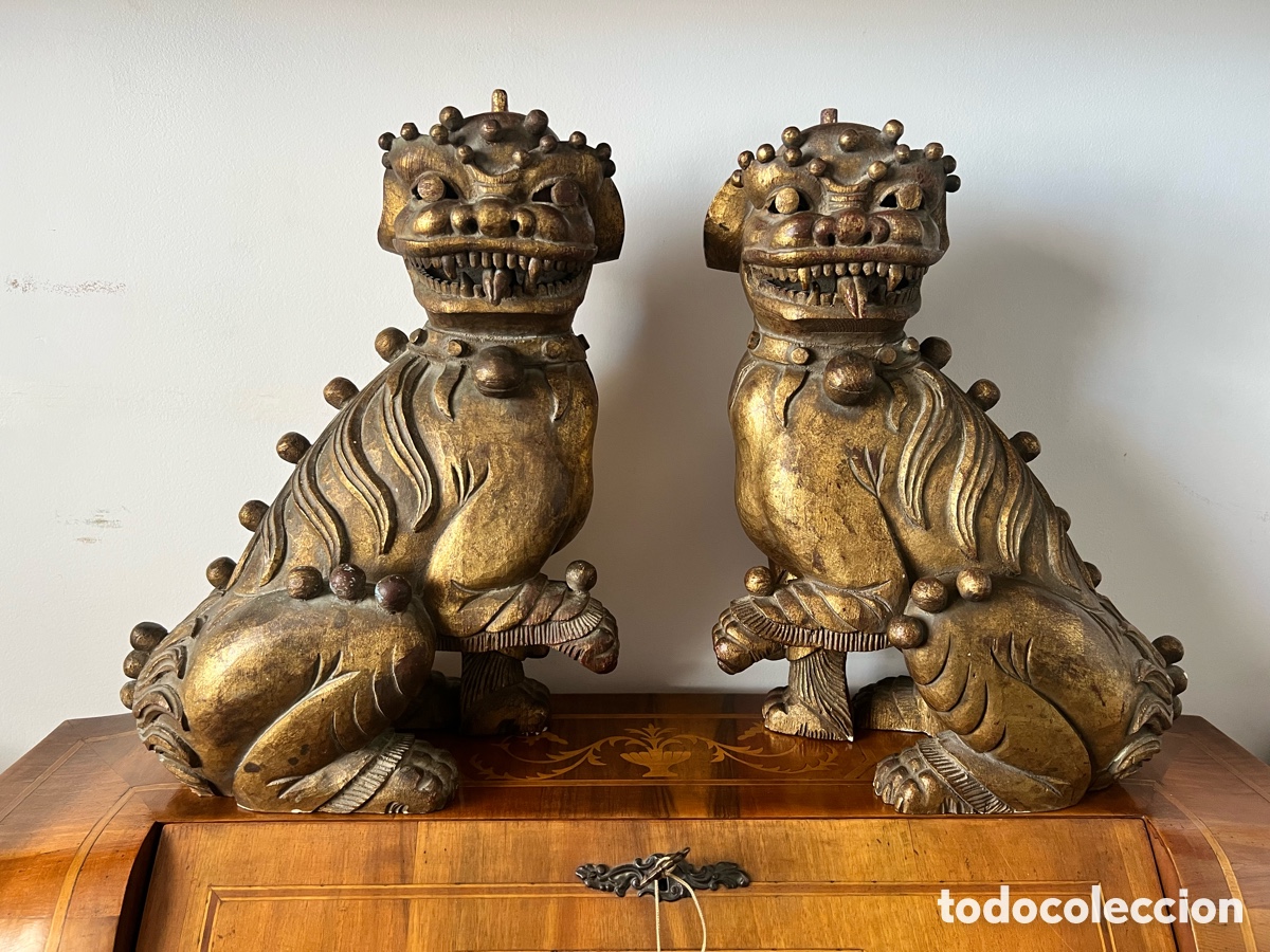 Antig&uuml;edades: 石獅 Gran Pareja de perros fu 石獅 - Foto 5