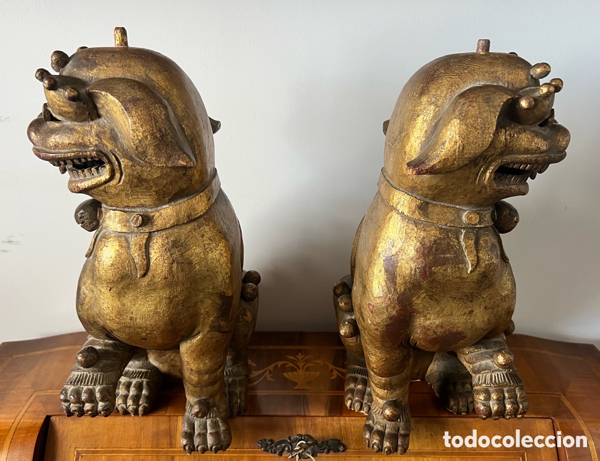 Antig&uuml;edades: 石獅 Gran Pareja de perros fu 石獅 - Foto 8