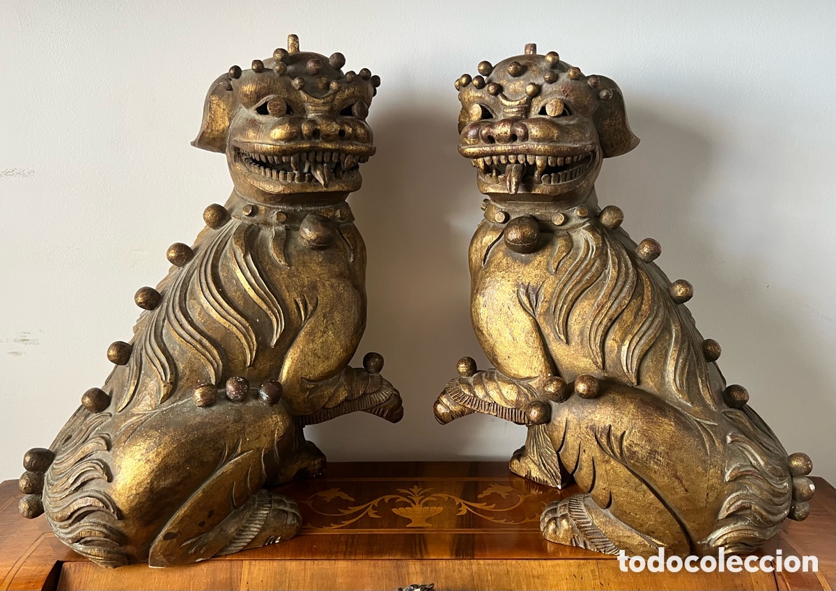 Antig&uuml;edades: 石獅 Gran Pareja de perros fu 石獅 - Foto 10
