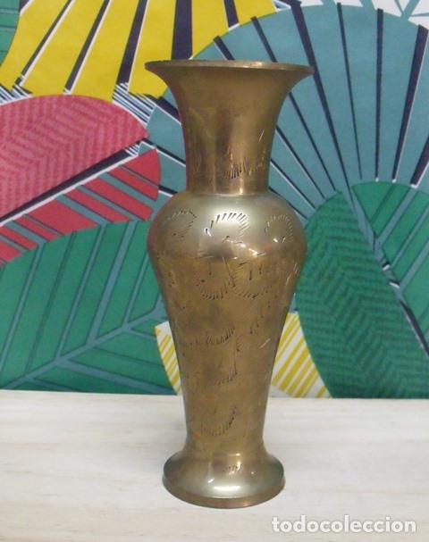 Antig&uuml;edades: Jarr&oacute;n Florero Bronce 14 cm - Foto 3