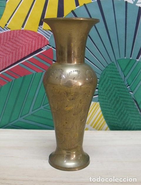 Antig&uuml;edades: Jarr&oacute;n Florero Bronce 14 cm - Foto 1