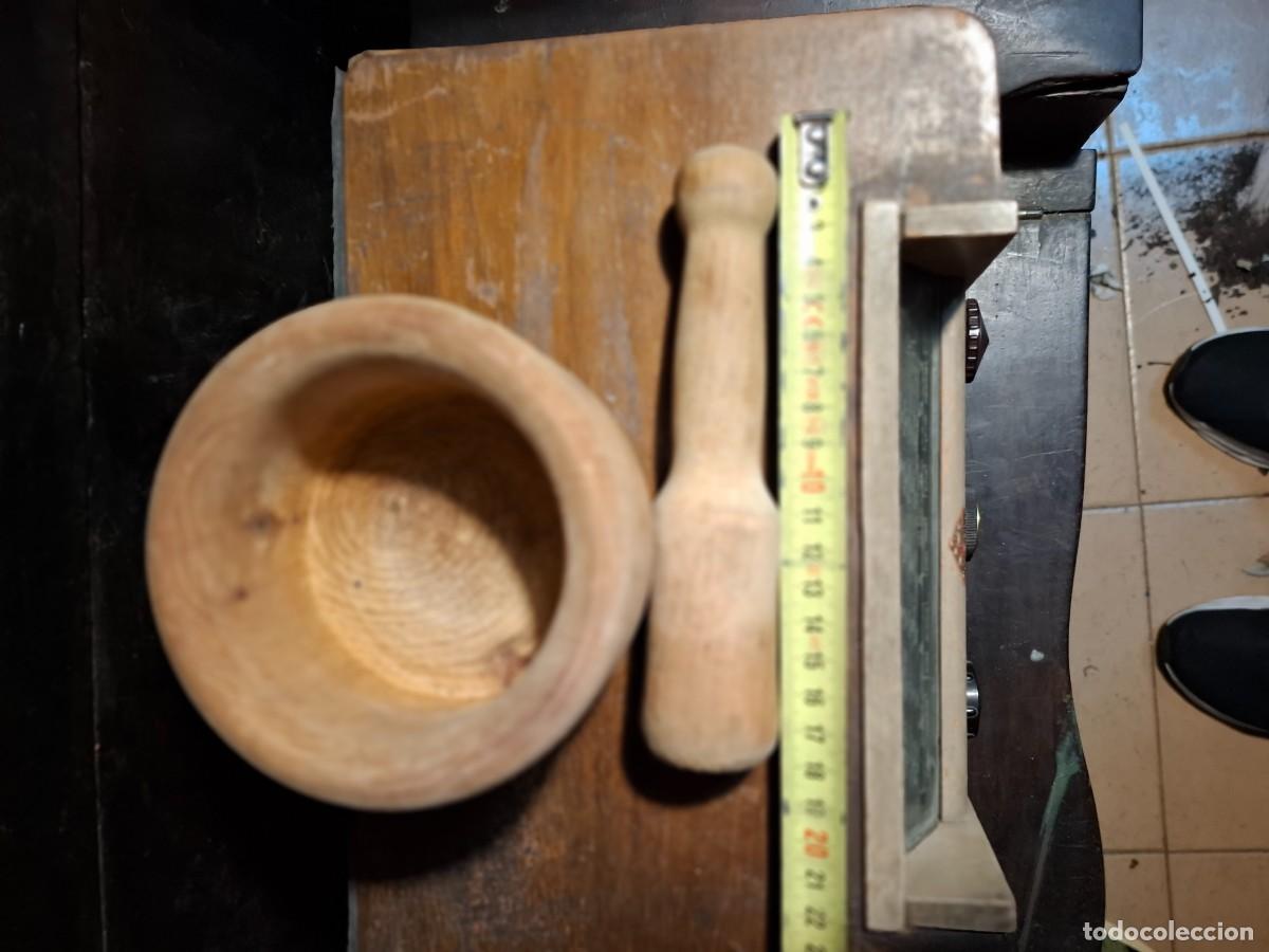 Antig&uuml;edades: Mortero de cocina de madera - Foto 4