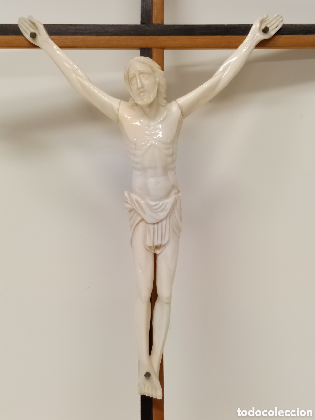 Antig&uuml;edades: Crucifijo con cristo de marfl - Foto 2