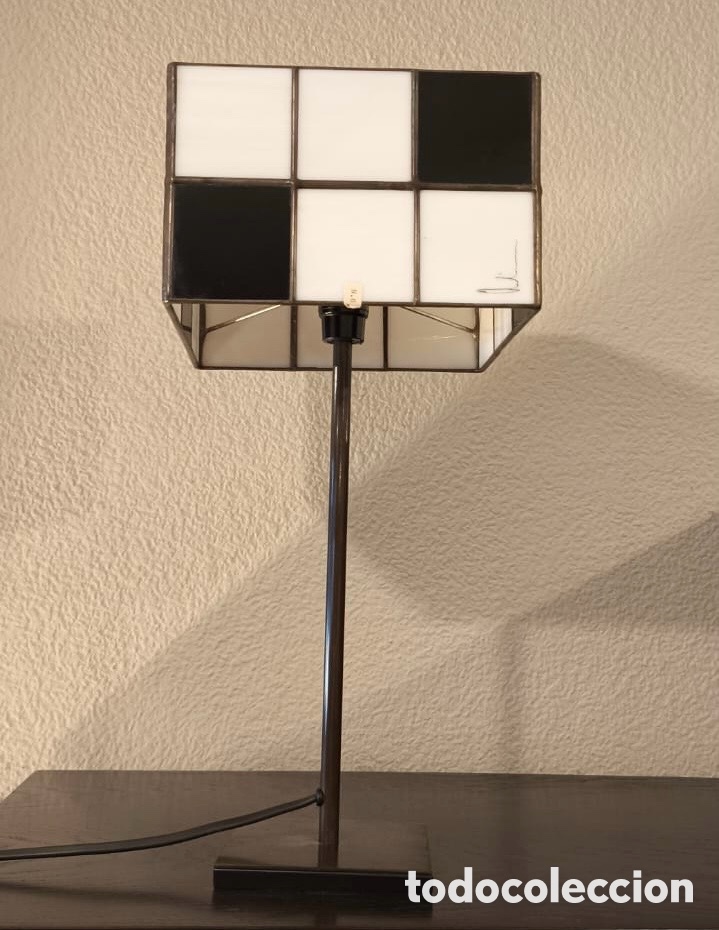 Antig&uuml;edades: L&aacute;mpara cristal emplomado - Foto 1