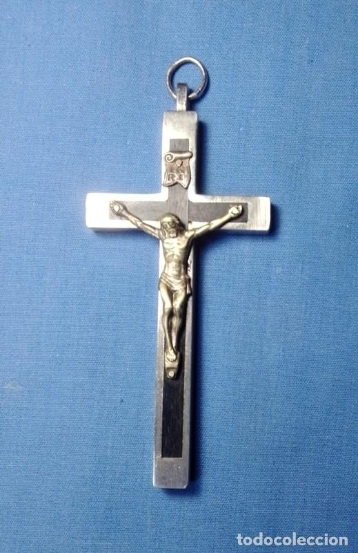 Antig&uuml;edades: Crucifijo de metal madera y bronce - Foto 1