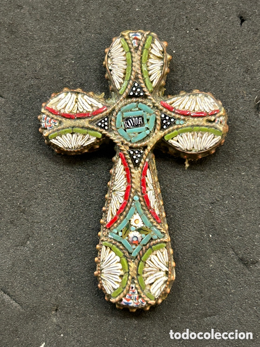 Antig&uuml;edades: Cruz micromosaico 4,5cm - Foto 1