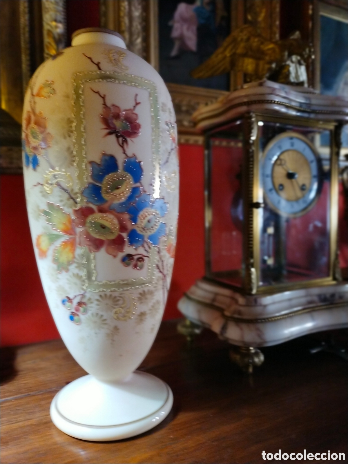 Antig&uuml;edades: Antiguo jarr&oacute;n b&uacute;caro de opalina - Foto 9
