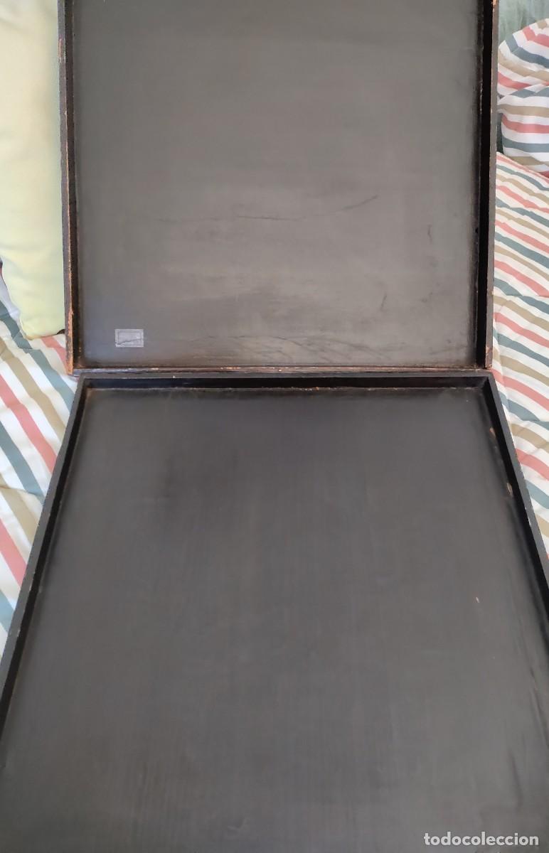 Antig&uuml;edades: Caja lacada antigua de mant&oacute;n - Foto 6