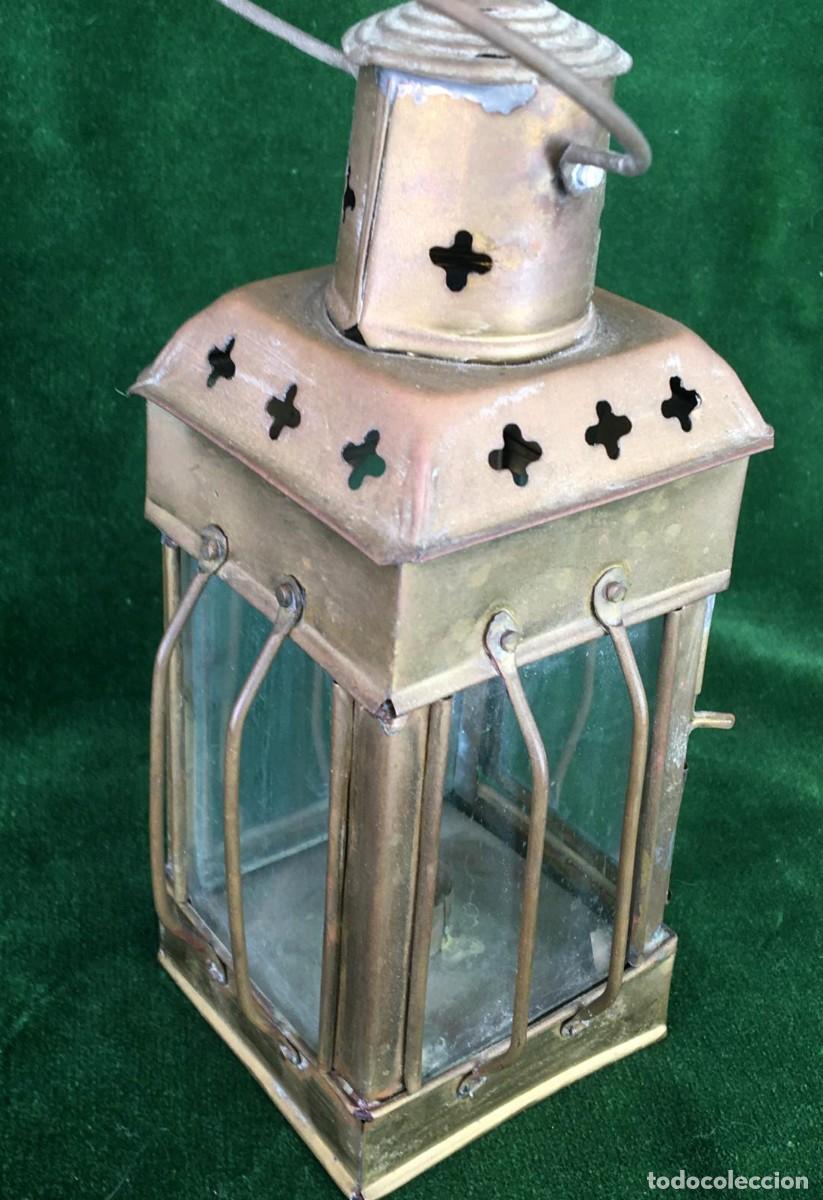 Antig&uuml;edades: Farol n&aacute;utico de lat&oacute;n - Foto 1
