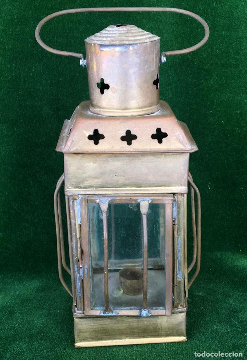 Antig&uuml;edades: Farol n&aacute;utico de lat&oacute;n - Foto 2