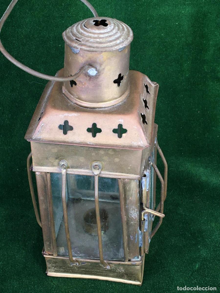 Antig&uuml;edades: Farol n&aacute;utico de lat&oacute;n - Foto 3