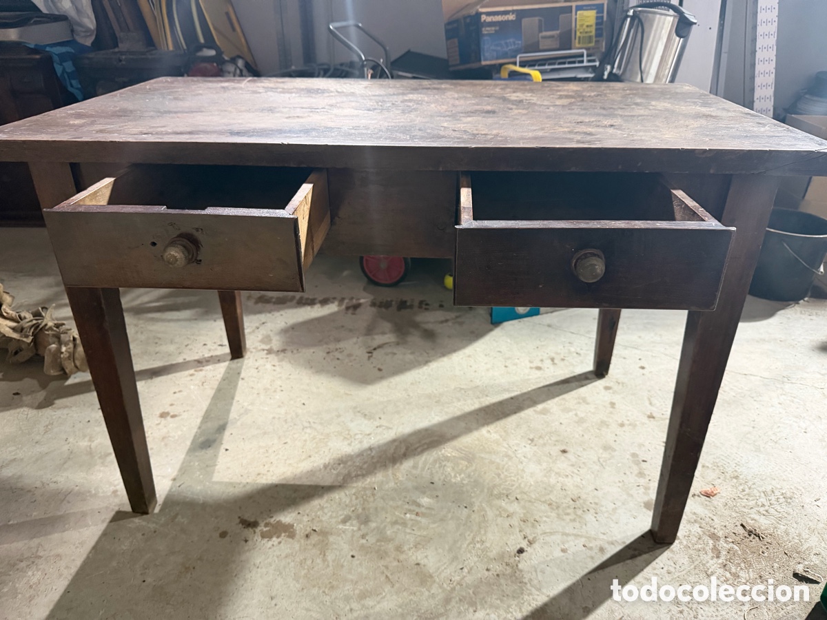 Antig&uuml;edades: Mesa r&uacute;stica de casta&ntilde;o macizo - Foto 2