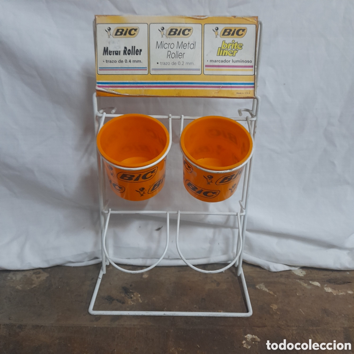 Antig&uuml;edades: EXPOSITOR BIC con dos vasos - Foto 1
