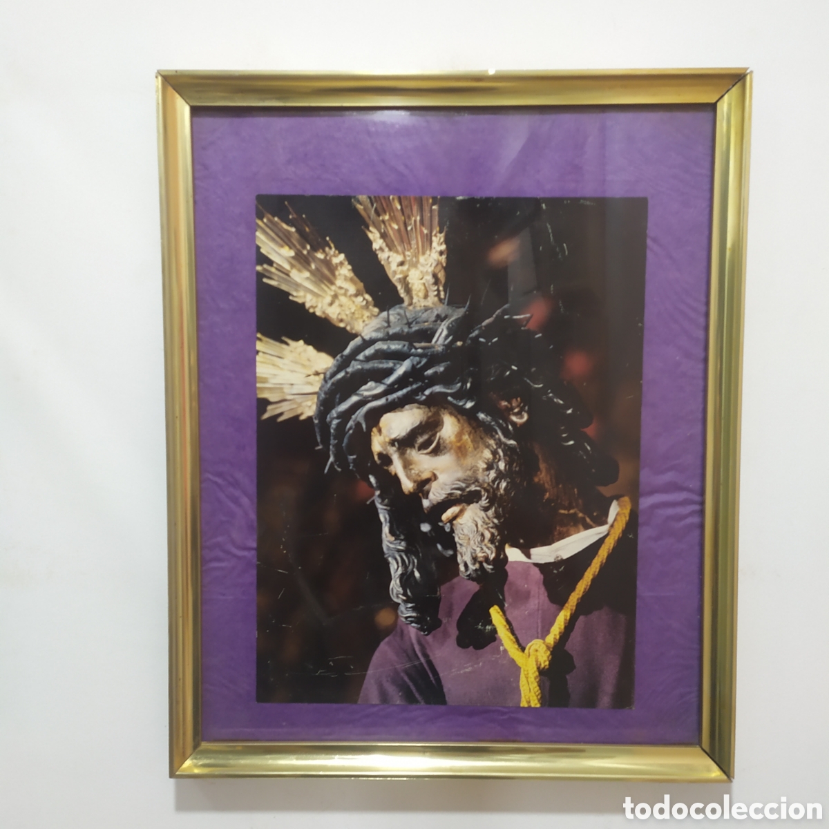Antig&uuml;edades: Fotograf&iacute;a enmarcada del Cristo del Gran Poder de Sevilla - Foto 1