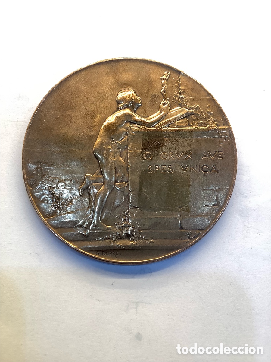 Antig&uuml;edades: Medall&oacute;n religioso bronce plateado - Foto 3
